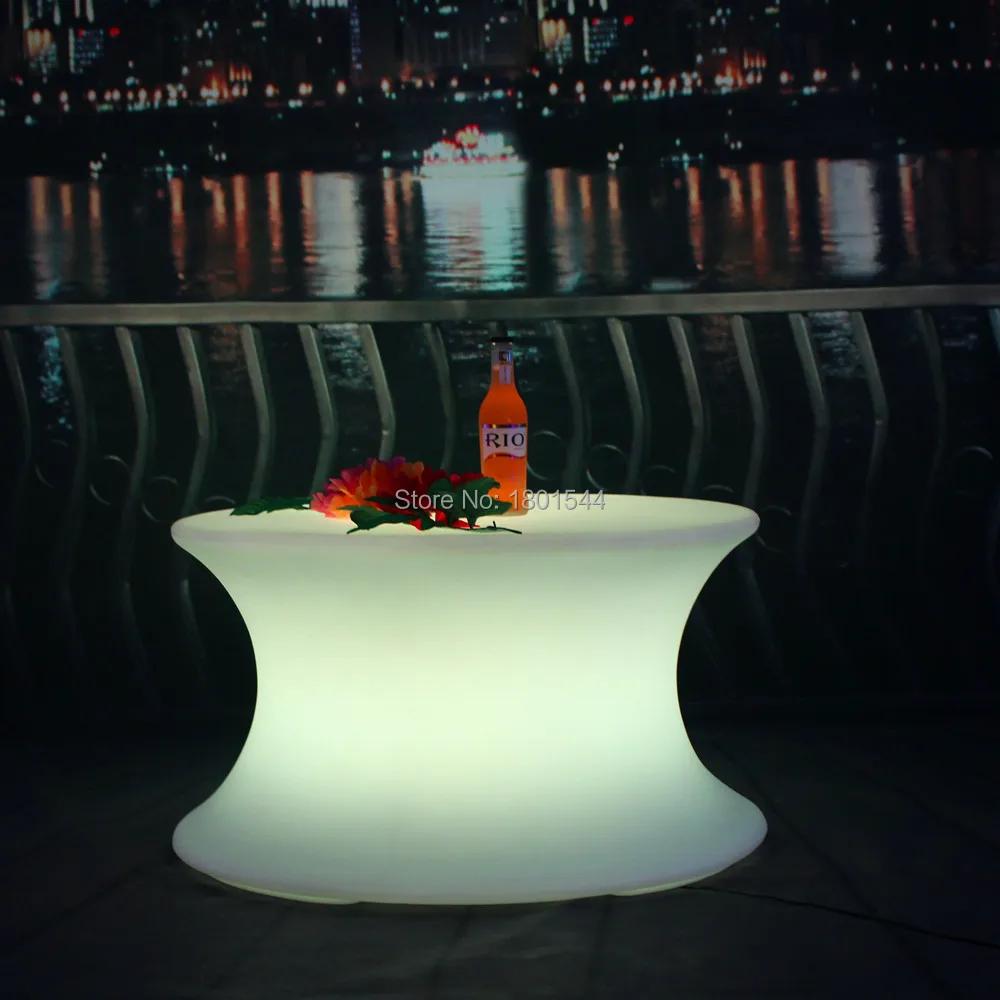 

D70*H45cm multicolours changing battery charge led coffee table with remote control