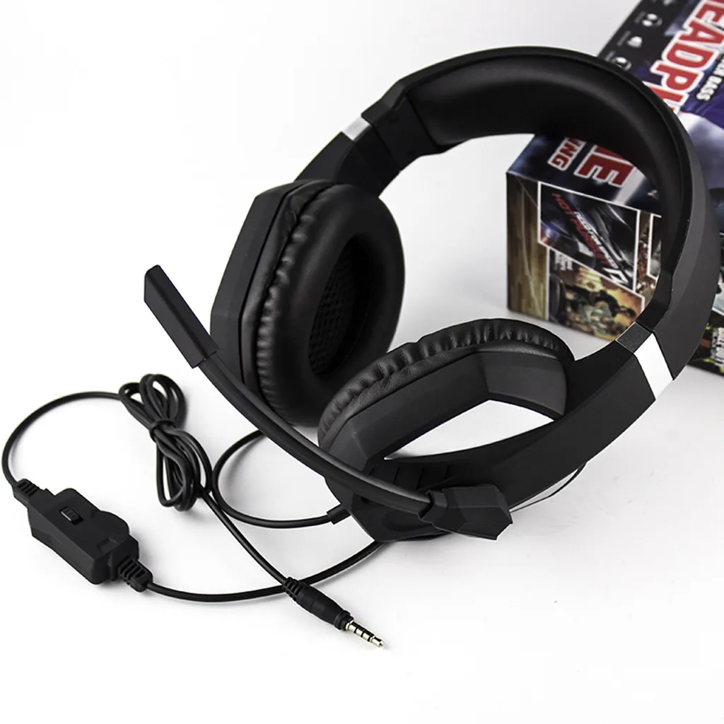 Новые игровые наушники Голосовое управление проводной Hi-Fi качество звука для PS4 черный
