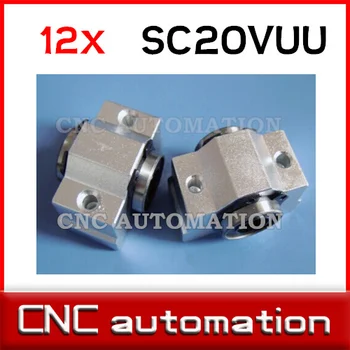 

12pcs SC20VUU SCV20UU 20mm CNC pillow block linear slide for CNC router XYZ table