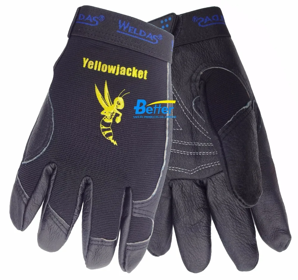 Leather Driver Glove Safety Glove Grain Pig Leather Mechanics Glove