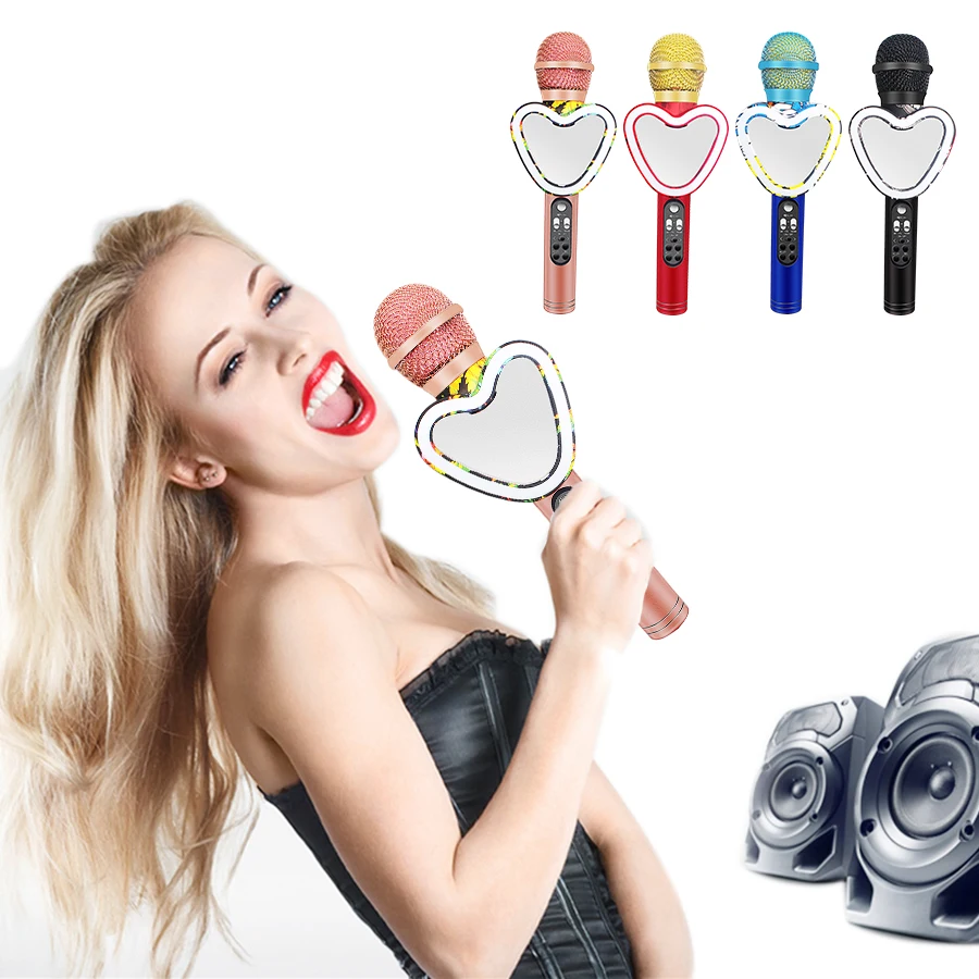 

Wireless Bluetooth Condenser Phone Microphone Speaker Handheld Music Player MIC Singing Recorder KTV Karaoke Microphone
