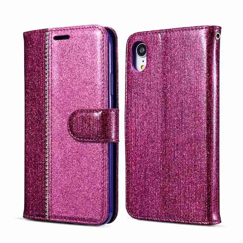 

Bling Case For iPhone X XR XS Max 6 6S 7 8 Plus Flip Cover Diamond PU Leather Phone Wallet Case For iPhone 6 6S 7 8 X XR XS Max
