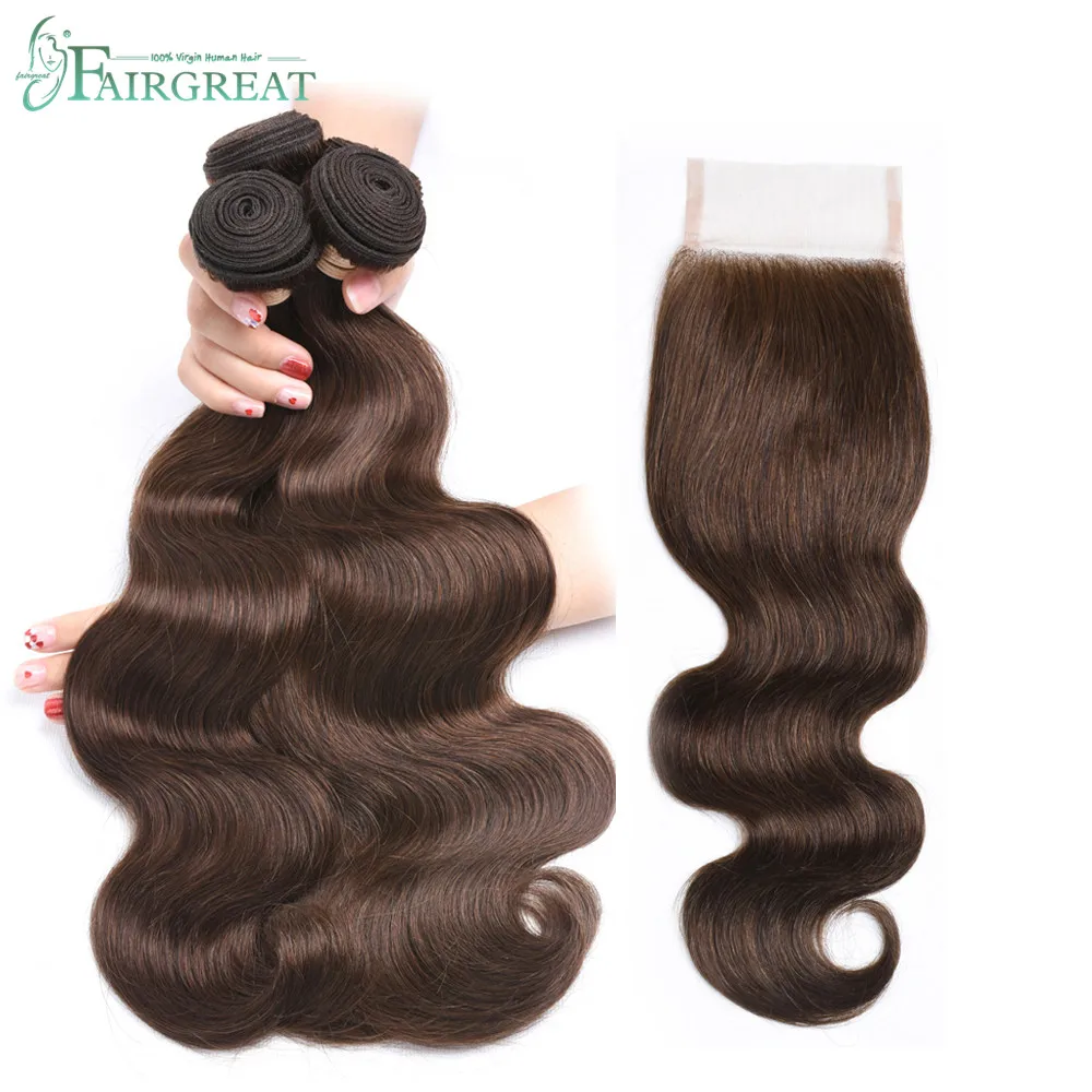 

Light Brown Bundles with Closure Malaysia Human Hair Bundles With Closure Body Wave Bundles With Closure Remy Hair Extensions