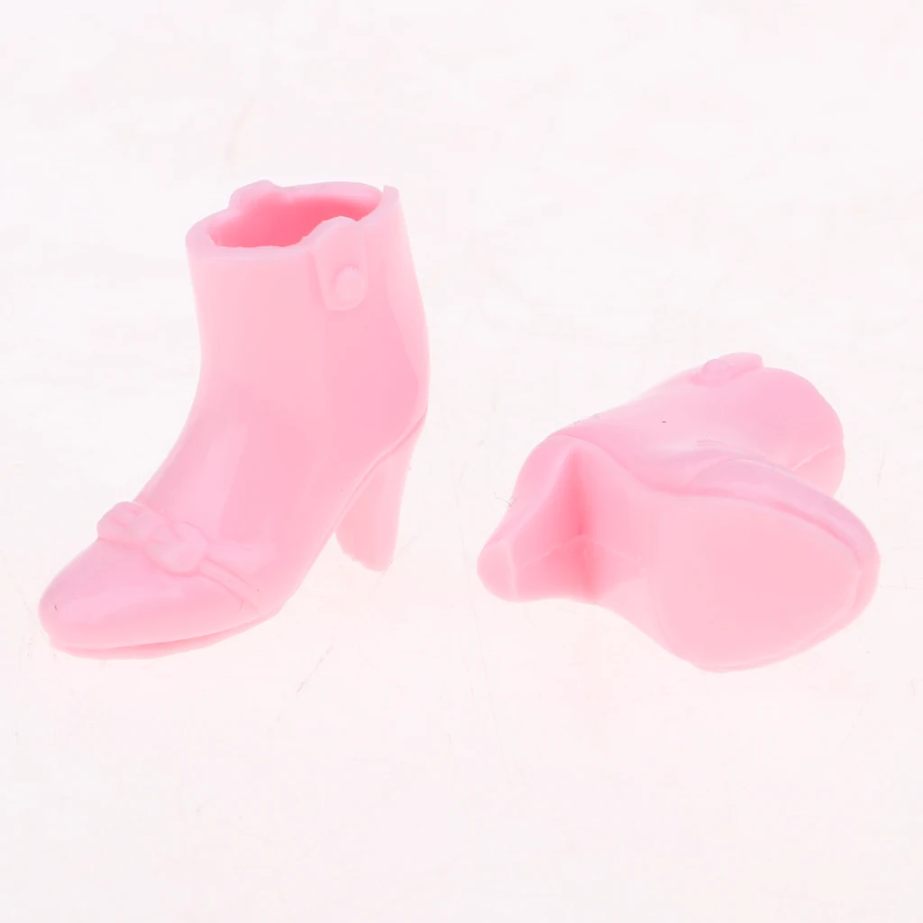 2 Pairs Lovely Waterproof High Heels Shoes for Neo Blythe Dolls Clothing Accessory Pink & Black