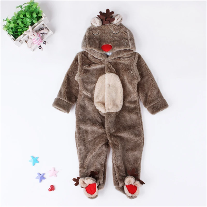 Детский мультяшный медведь сиамские пижамы теплые коралловые бархатные пижамы для мальчиков и девочек ночная рубашка осень-зима