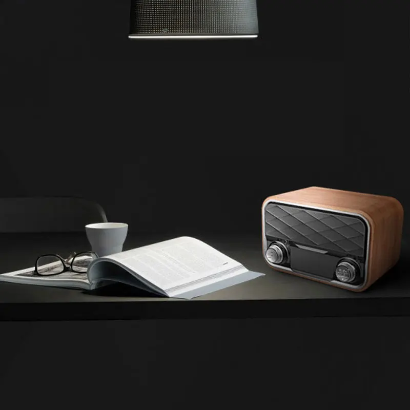 Портативная Bluetooth Колонка в ретро стиле сабвуфер с двумя динамиками FM радио TF