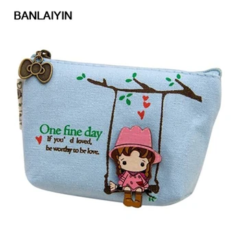 

Elegant Ladies Sweet Canvas Mini Swing Girls Coin Wallet Pouch Purse Key Holder
