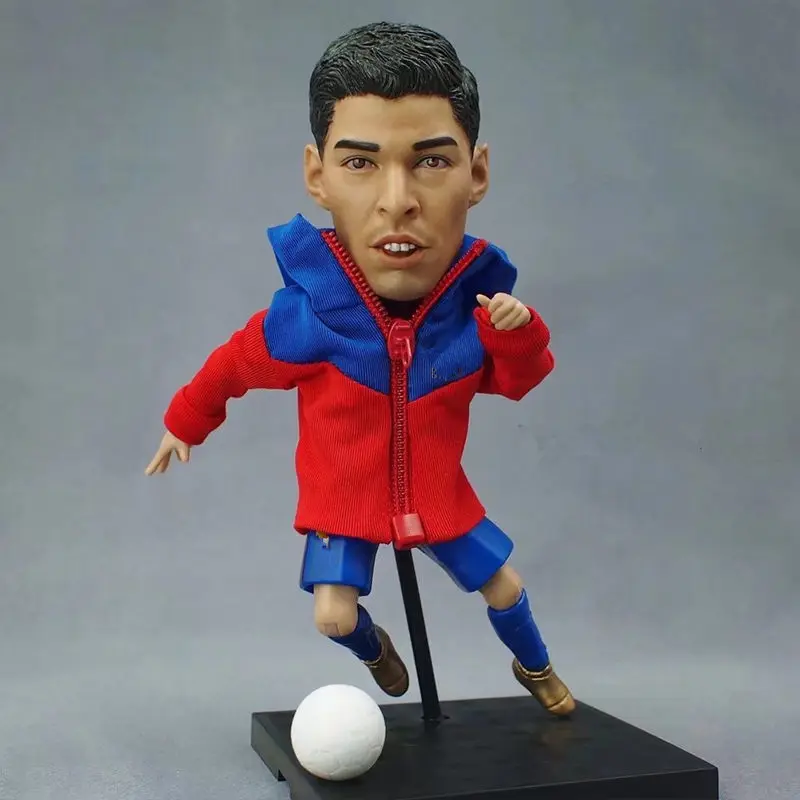 

Soccerwe 12 cm Football Star Dolls BC 9 Luis Suarez Figurine DIY Accessories Decoration Room Furnished Articles
