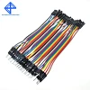 40 piezas 10 cm 2,54mm 1 pin 1 p-1 p macho a hembra cable de puente Dupont para arduino ► Foto 2/5