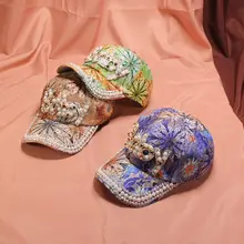 Женская летняя маска искусственный жемчуг стразы бейсбольная кепка мерцающая пудра глубокая с цветами и кружевом Snapback ночные вечерние остроконечные шляпы 18 цветов