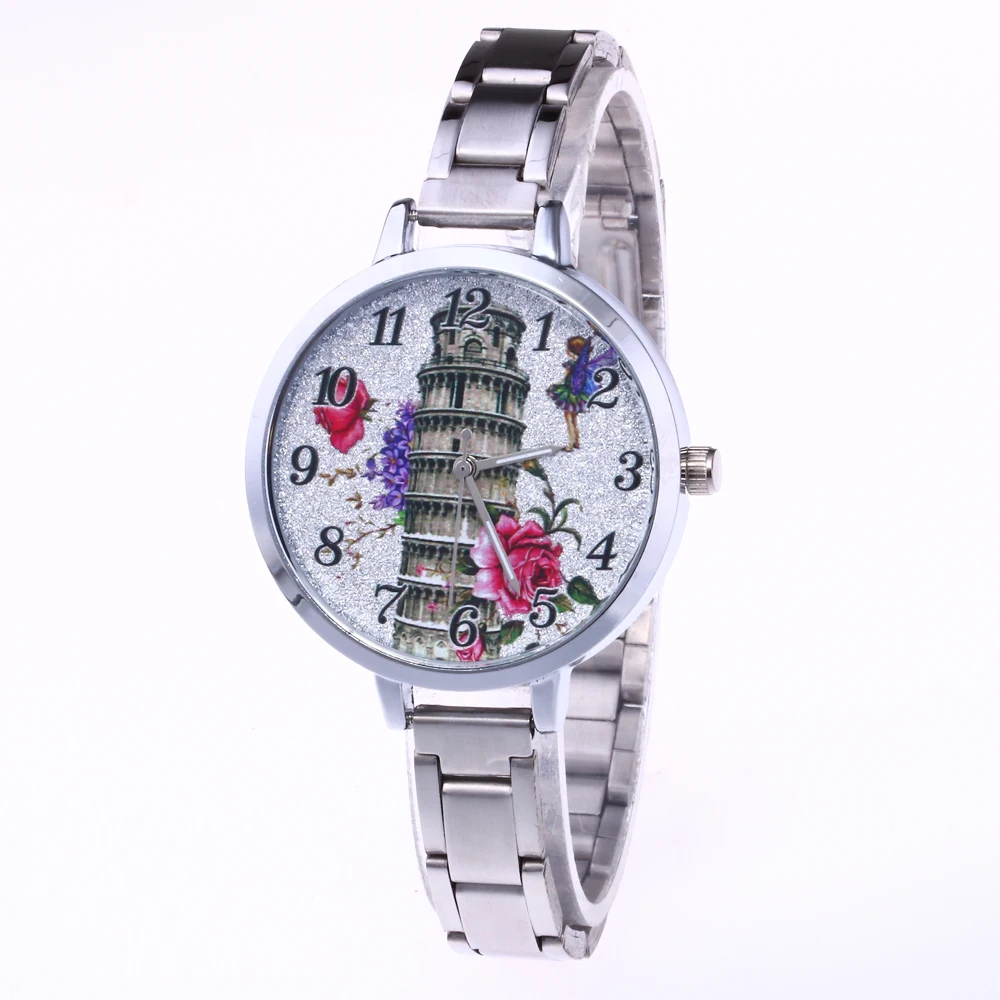 New Hot Clock Wristwatch for Women Female Quartz Timer Alloy Gold
