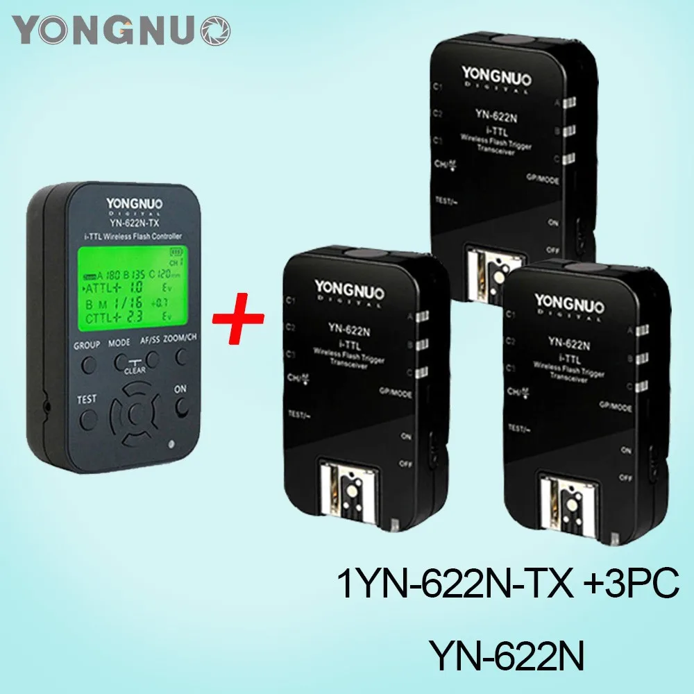 Yongnuo yn622n комплект YN-622N-TX Беспроводной ttl Flash контроллер ttl триггер и 3 шт. YN-622N пульт дистанционного управления для Nikon D3 D2X D800 D700 D5100