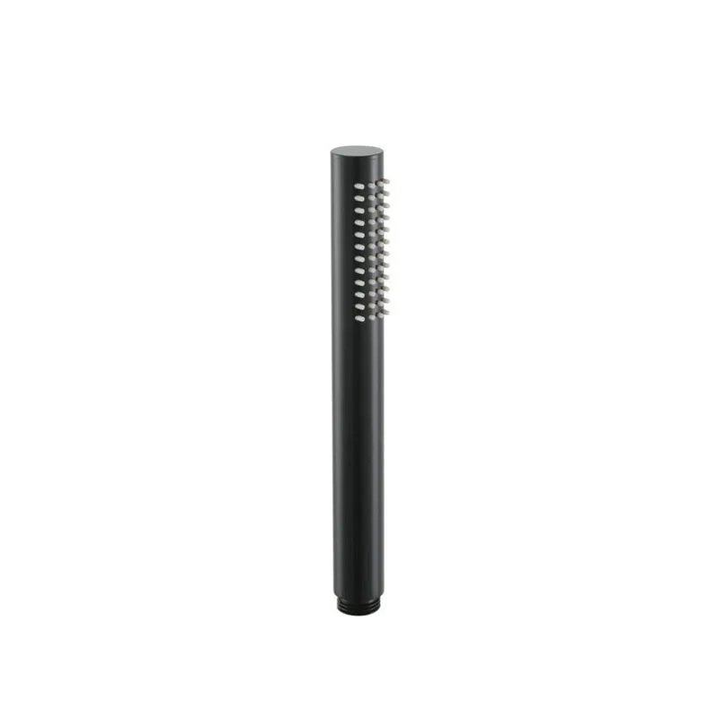 Черный Гальванизированный ручной держатель для душа латунный материал круглый и квадратный ручной душ с черным ПВХ душевым шлангом - Цвет: single round shower