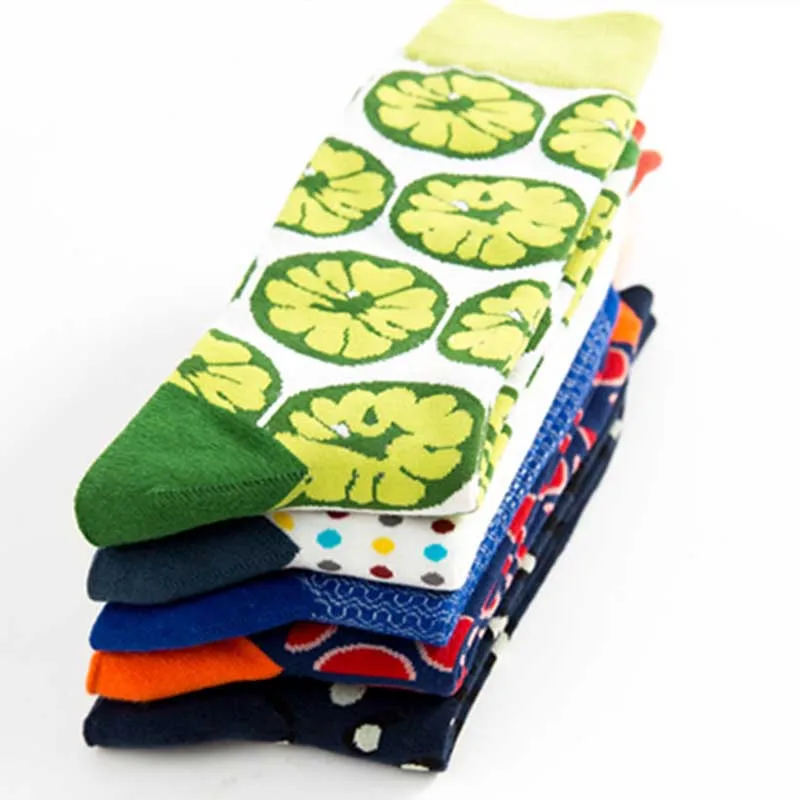 [WPLOIKJD] улиц печати фрукт лимон арбуз хип хоп для мужчин носки повседневные Харадзюку Прохладный Happy носки для девочек Chaussette Homme Meias