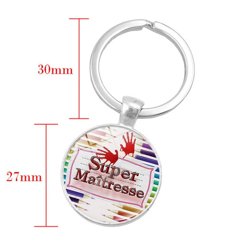 Хит! Merci Maitresse брелок кольцо держатель модный серебряный цвет стекло