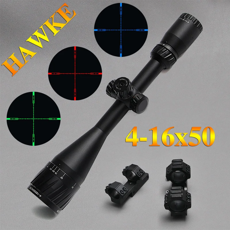 

Hawke 4-16x50 AOIR Hunting Scopes RGB Illuminated Optic Sight Hawke Reticle Scope Full Size Tactical Scope For Airsoft Air Guns