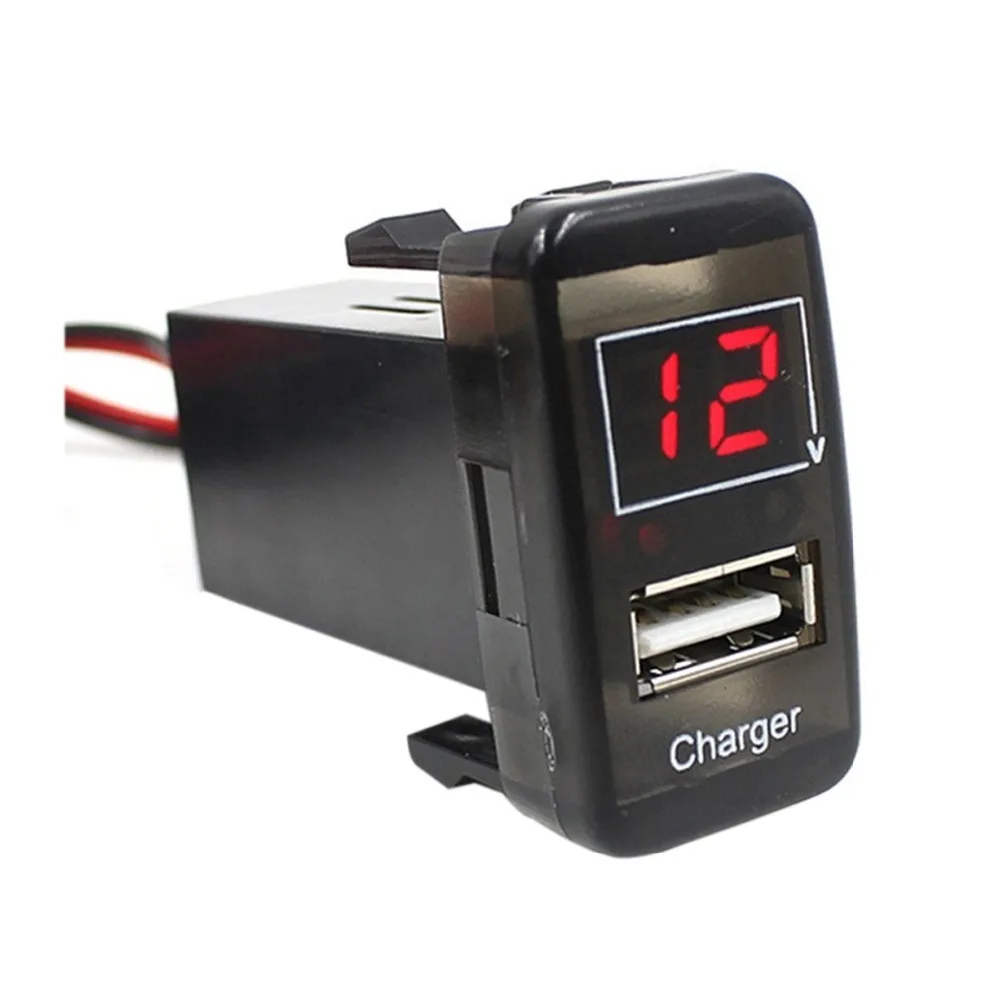 For Toyota USB Charger with Voltmeter Tester 1.9ft Wiring and Fuse USB