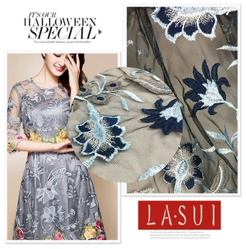 

LASUI embroidery water soluble lace fabric fashion fabric cheongsam wedding dress temperament X0164