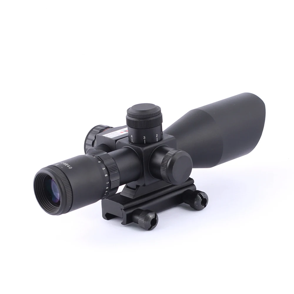 SPINA OPTICS Tactical Riflescope 2.5-10x40 E Optics Red Laser Holographic Shooting Hunting Scope 20mm Rail Mount