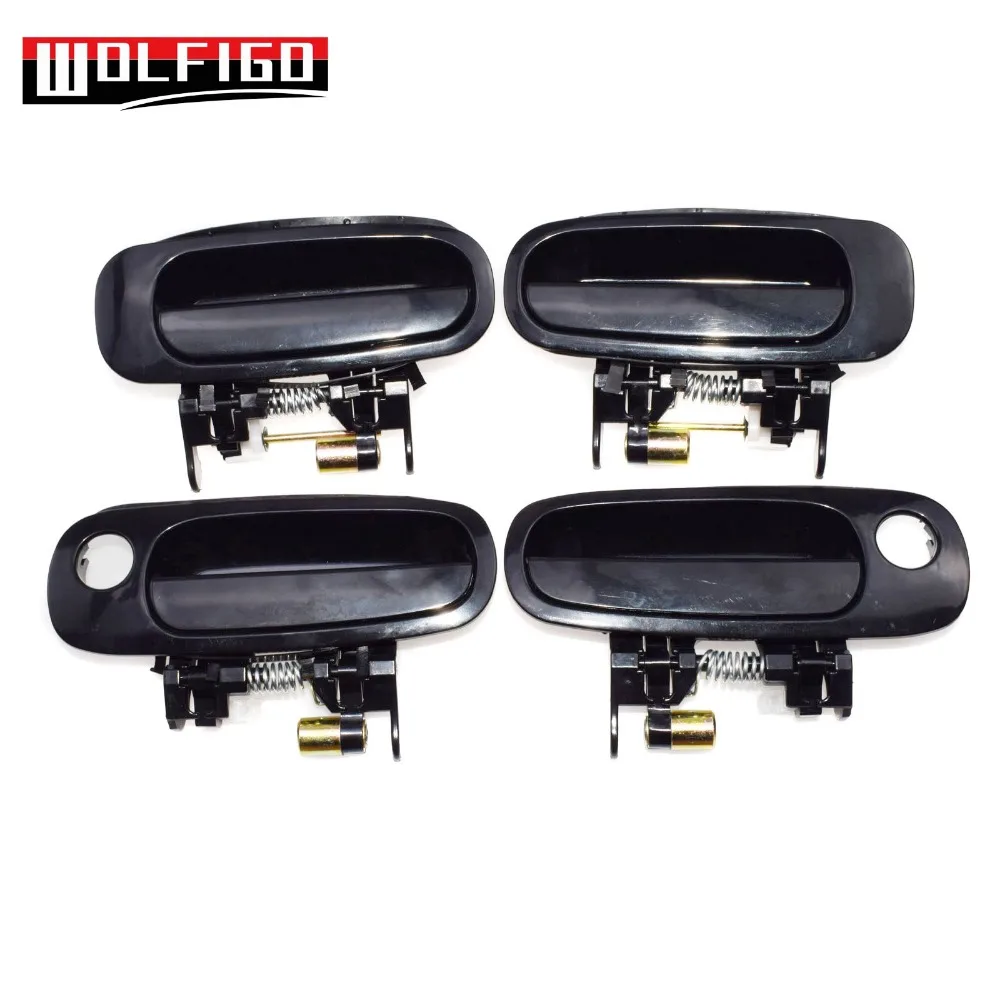 WOLFIGO Black Fit 98-02 Toyota Corolla Chevrolet Prizm Передняя Задняя Левая Правая наружная дверная ручка 69210-02040,69240-02040 Новинка