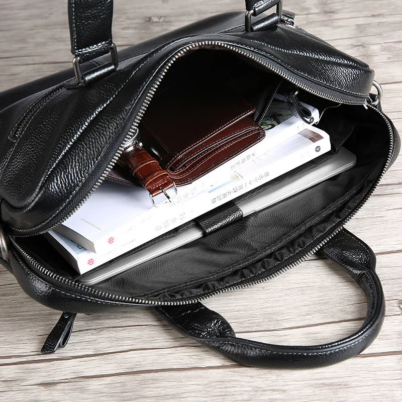 Fashion Genuine Leather Bag Men Bag Cowhide Men Crossbody Bags Men's Travel 14 inch Shoulder Bags Tote Laptop Briefcases Handbag Fashion Genuine Leather Bag Men Bag Cowhide Men Crossbody Bags Men's Travel 14 inch Shoulder Bags Tote Laptop Briefcases Handbag