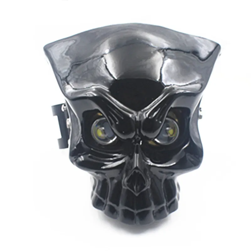 

Motorcycle LED Skull Headlight Head Light Lamp Universal W/42-46mm Fork Mount Bracket Custom For Harley Honda Yamaha Suzuki BMW