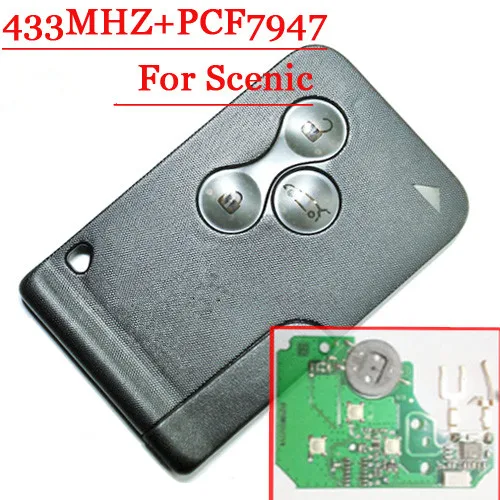 Отличное качество 3 кнопки Smart Key с PCF7947 чип для Renault Scenic ключ бесплатная доставка (1 шт./лот)