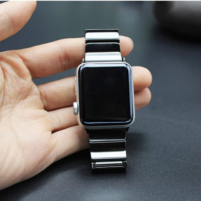 Роскошный керамический ремешок для часов Apple Watch 4 5 38 42 40 44 мм с пряжкой бабочкой