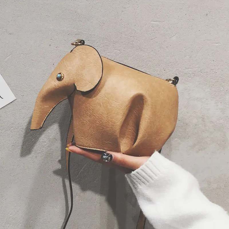 

Fashion Design Elephant Shape Pu Leather Ladies Casual Handbag Retro Shoulder Bag Crossbody Mini Messenger Bag Femal Purse Flap