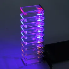 Голос Управление электронный Кристалл Колонка DIY Kit красочные Музыка спектр suite аудио индикатор делает свет кубических для Динамик