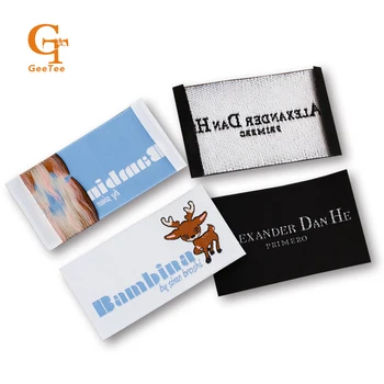 Etichette per abbigliamento tessute di marca con logo personalizzato etichette per vestiti, etichette per indumenti personalizzate borse per camicie parrucca per capelli nome etichetta principale