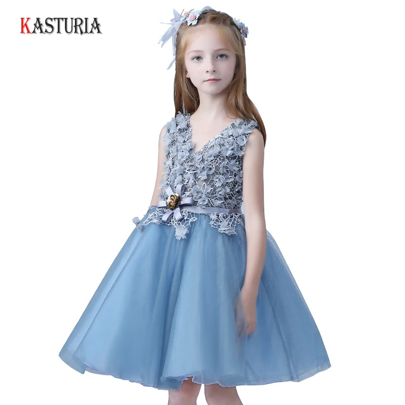 

Fashion summer kids dresses children dress V-neck floral unicorn babygirl casual Party lace tutu dresses for girls dresses 2019