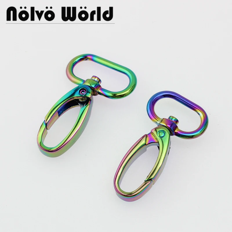 

4-20 pieces,25X50mm 20X48mm Iridescent Rainbow 1 Inch 3/4 Inch Lobster Claw Swivel Hooks