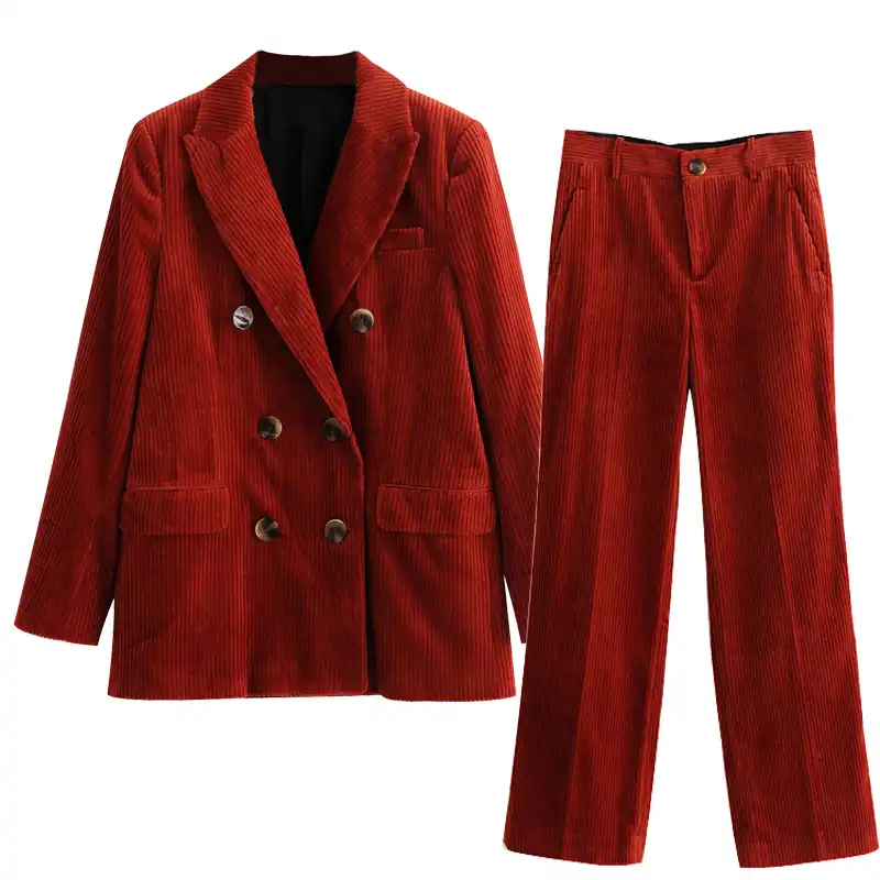 ladies corduroy trouser suit