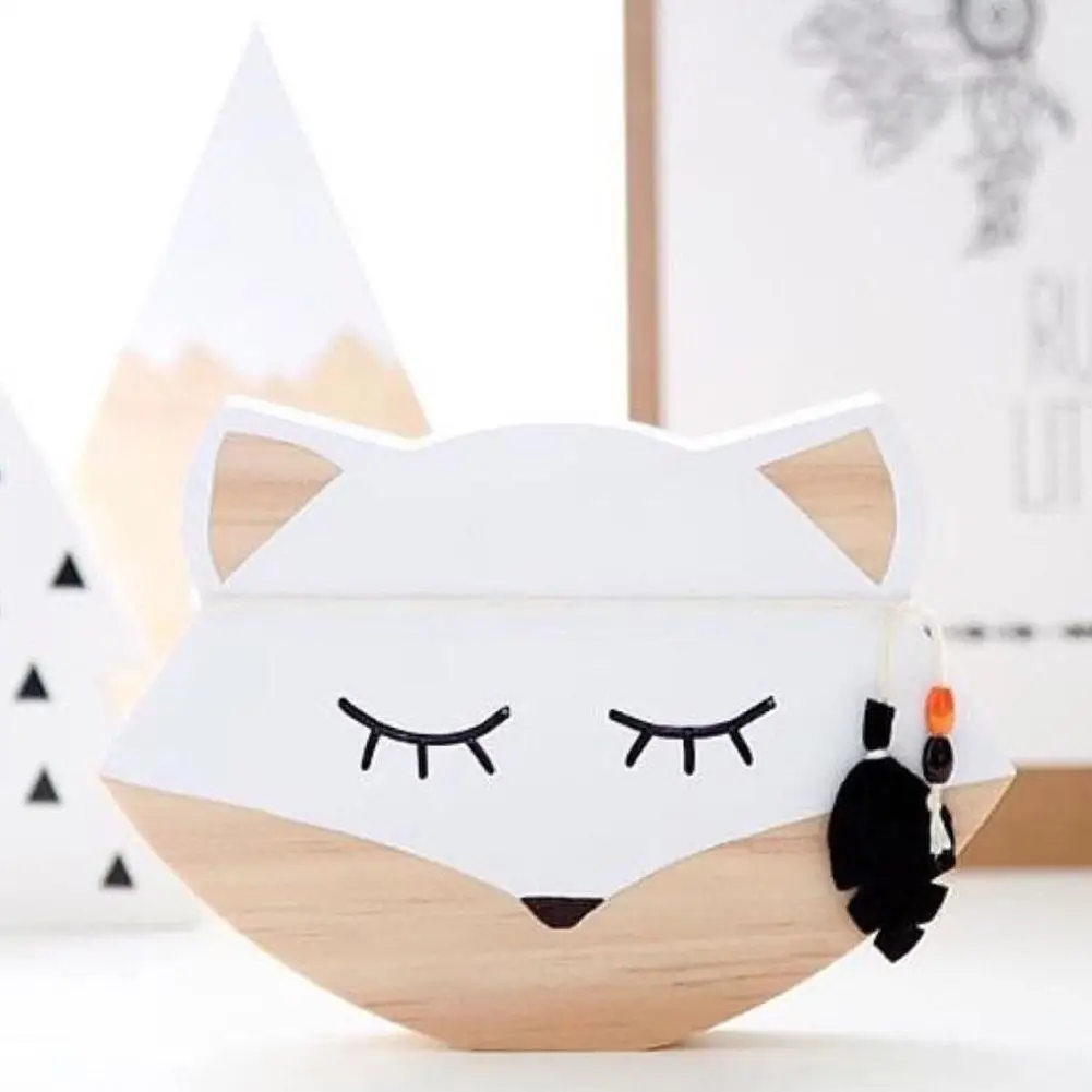 

Lovely Wooden Fox Art Craft Children Gift Photography Props Kids Room Decor hot