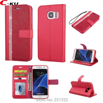 

C-ku For Sony Xperia X XA XZ XZ1 XZ Premium Diamond Bling Flower Strap Wallet Leather Pouch Case ID Card Money Stand Cover 50PCS