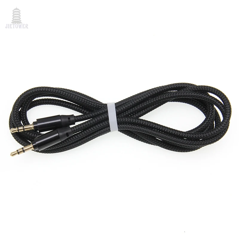 500pcs 3 5 Jack 1 8M Gold Plated jack Aux Cable 3 5mm Car fishnet Audio Cable male to male speaker cables for Headphone Speaker