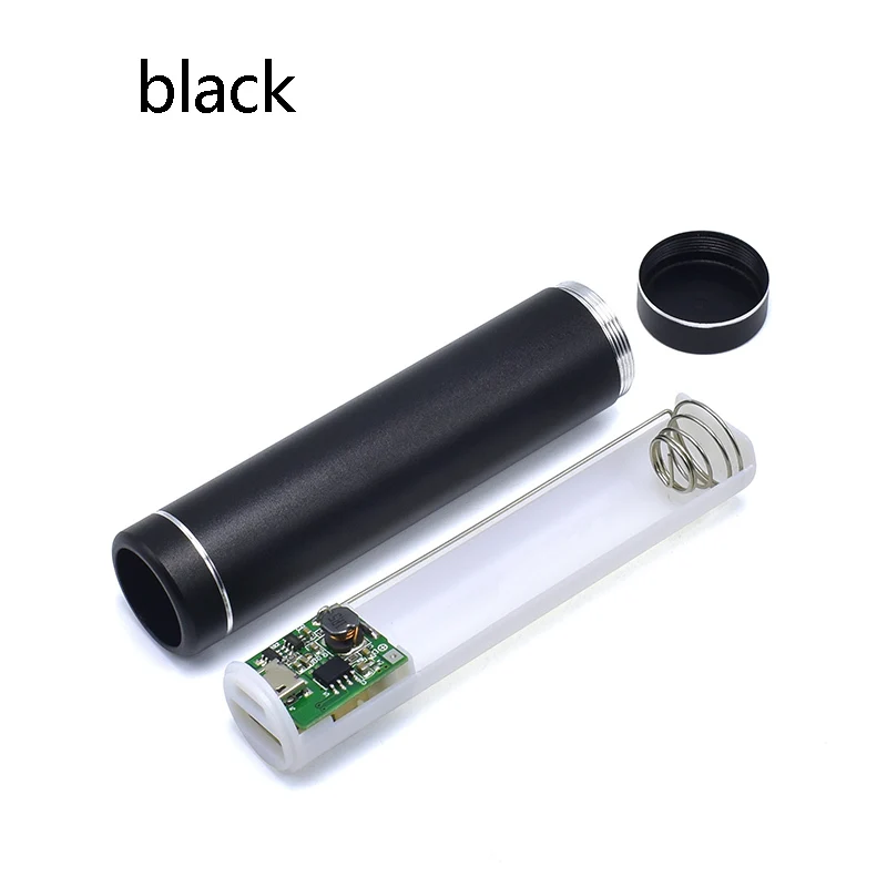 Портативный многоцветной USB 5 В/1А корпус банка питания 18650 люкс батарея Внешний DIY Набор зарядных коробок Универсальный мобильный телефон сварка - Цвет: Black