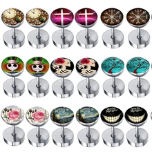 JUNLOWPY 16G Нержавеющая сталь Поддельные Вилка мошенник иллюзия с коническим отверстием мужские Женская Серьга Стад винт ювелирные изделия для пирсинга 2 шт