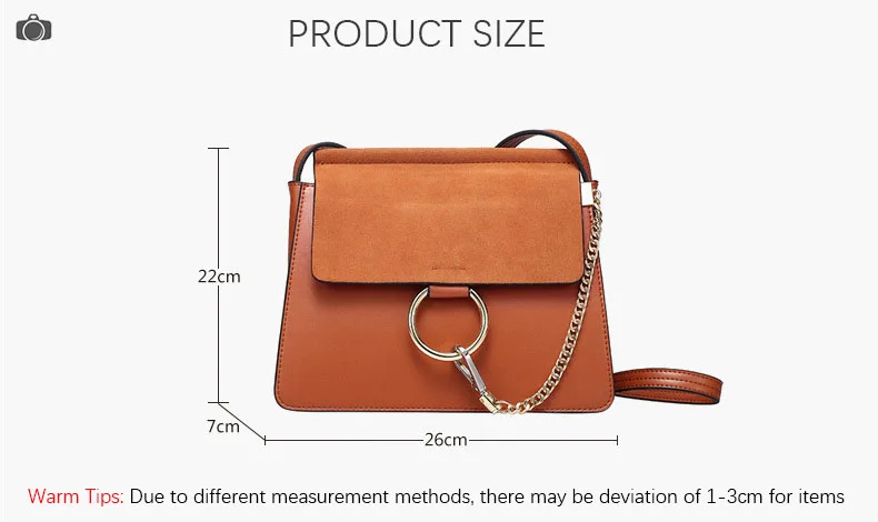 100% Genuine Leather Women Shoulder Bags Famous Brand Metal Ring Chains Women Crossbody Bags Retro Natural Leather Lady Handbag (8)
