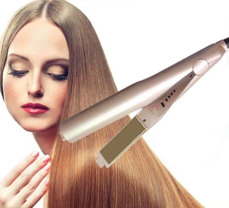 Hot Selling Iron Hair Straightener for Curl and Straighten 2 in 1 Gold Color Curling Iron Hot Selling Iron Hair Straightener for Curl and Straighten 2 in 1 Gold Color Curling Iron