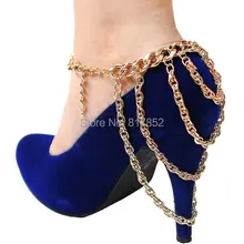 Стиль L-40 Модные женские ножные браслеты Цепочка ювелирные изделия золотые цепочки четыре слоя украшения для лодыжки