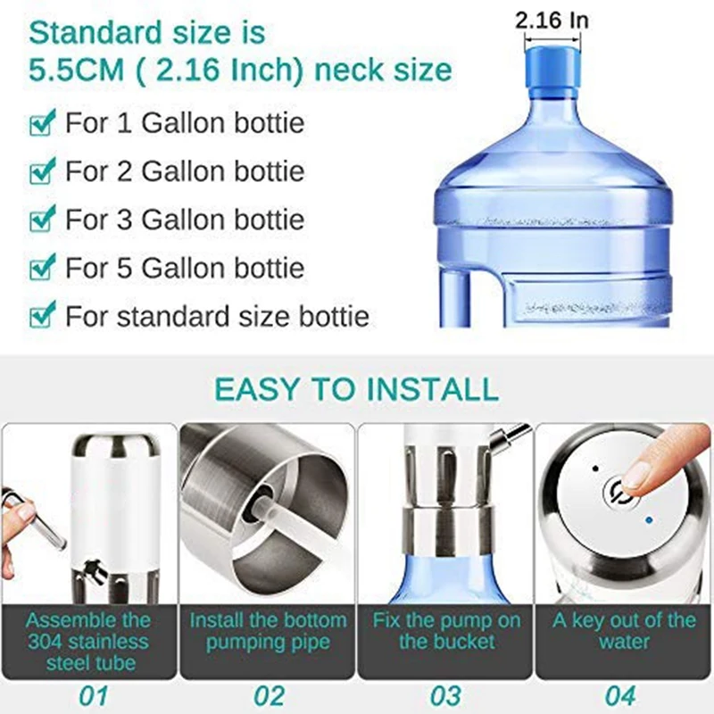 Домашний электрический насос для питьевой воды, диспенсер для бутылки на 5 галлонов