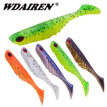 

5Pcs/lot Silicone Fishing Lure 7cm 2.9g Artificial baits Wobblers Soft Lures Shad Carp Bass Rubber Fishing Soft Baits WD-562