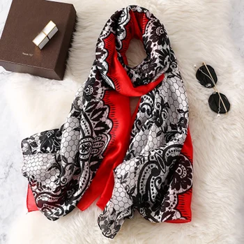 

High Quality Women Silk Scarves Fashion 2019 Long Blanket Scarf Designer Scarves Women Luxury Brand Hijab Scarfs Ladies