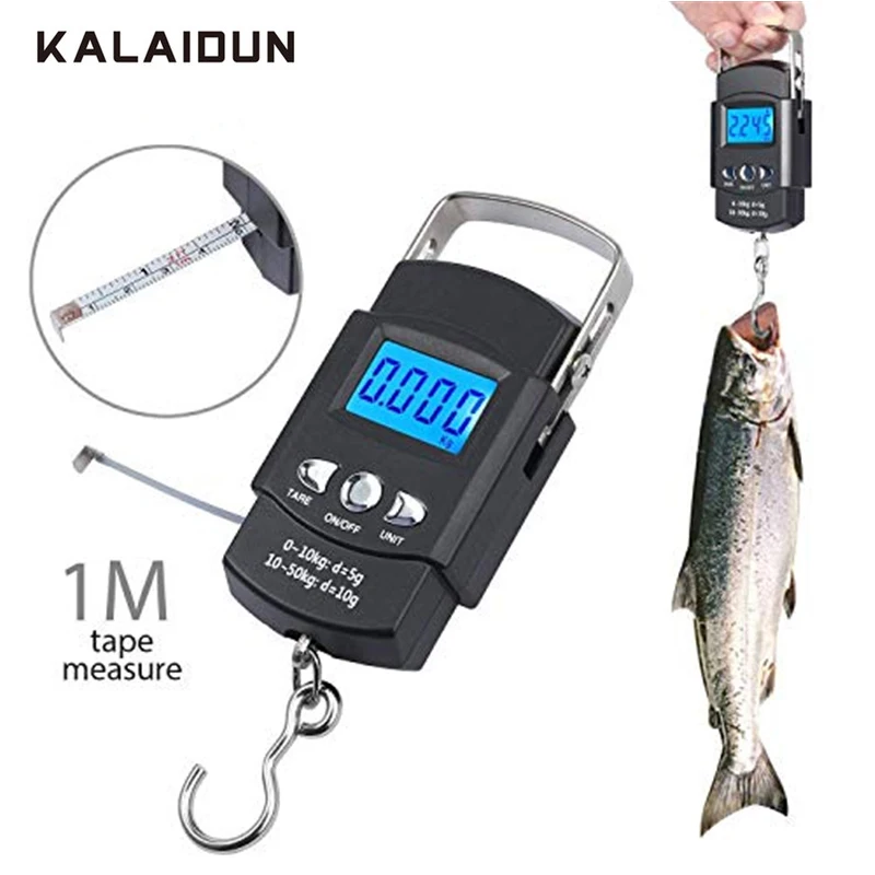 

KALAIDUN 50KG/110LB 10g Digital Scale Hanging Hook Scale LCD Display Electronic Portable For Fishing Luggage Weighting Steelyard