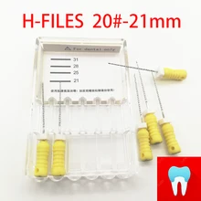 6 шт. 20#-21 мм стоматологический ПроТейпер H файлы корневого канала стоматологические материалы Стоматологические инструменты ручное использование нержавеющая сталь H файлы
