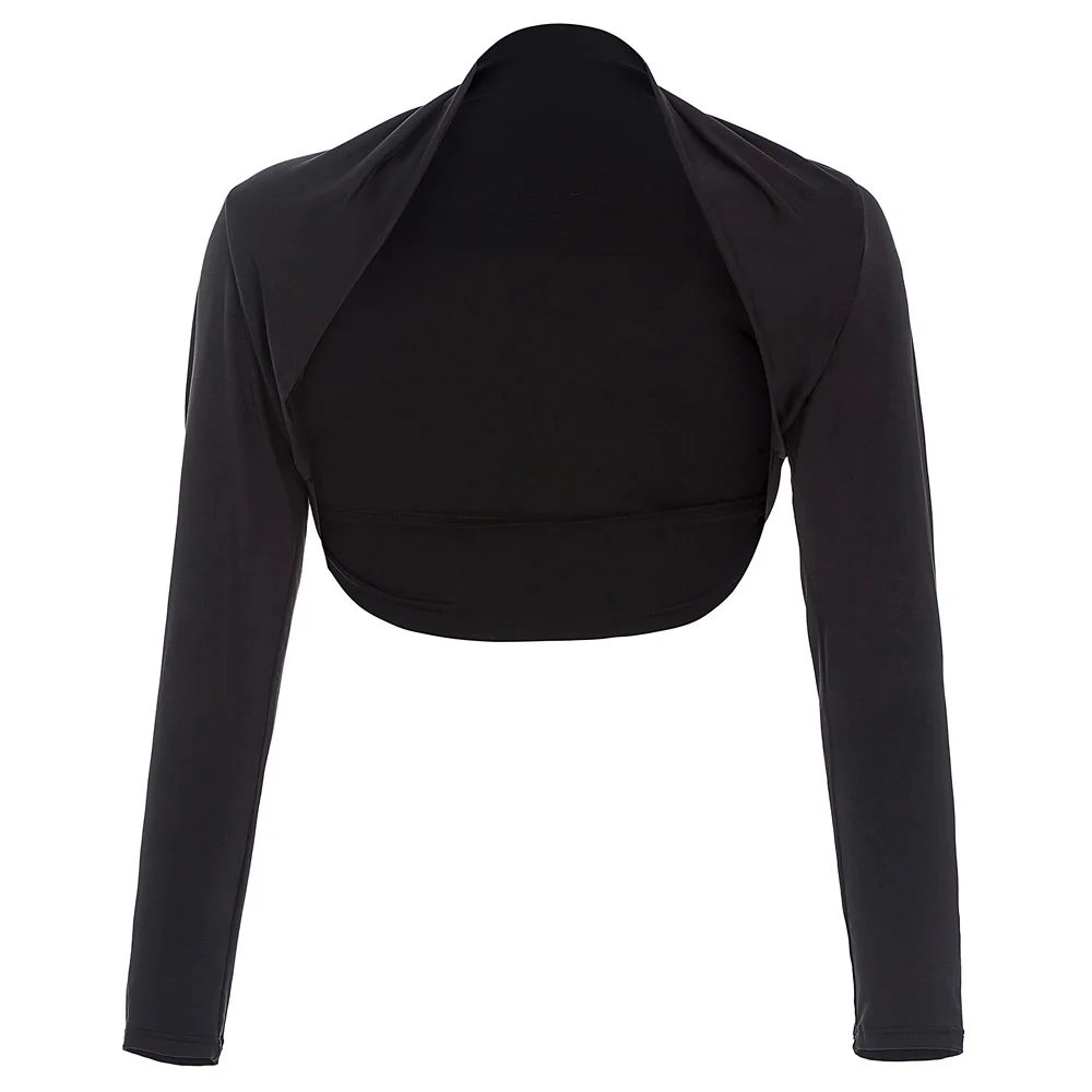 Женское Болеро с длинным рукавом Женская Куртка болеро черное Болеро Casaco тонкие укороченные топы