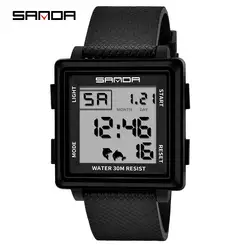 SANDA роскошный бренд для мужчин s спортивные часы погружения цифровые светодиодные милитари часы для мужчин модные электронные наручные
