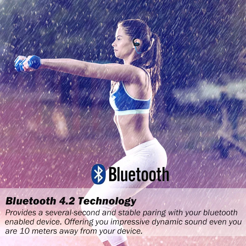 Ralyin mp3 player 8GB sport waterproof bluetooth music player bluetooth earphone bluetooth headphone wireless earphone for phone